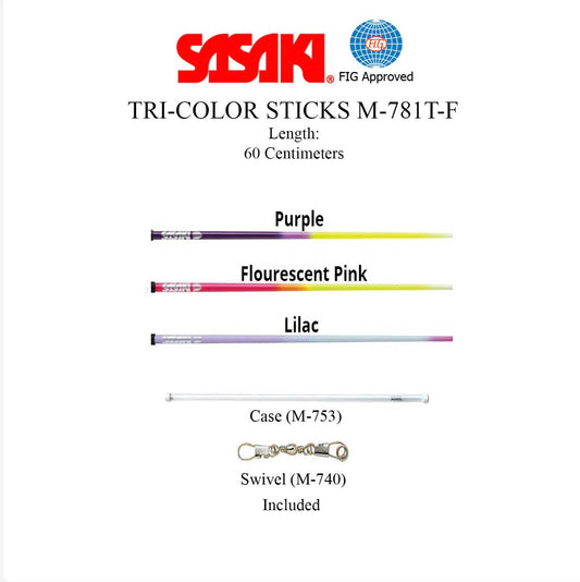 SASAKI Tri-Color Ribbon Stick 60cm | SAS-M-781T-F