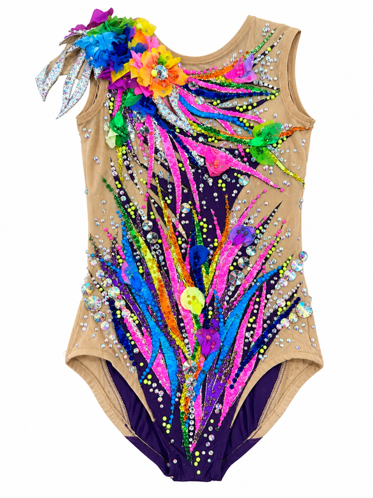 Pre-loved Rhythmic Gymnastics Leotard - Height 120-130cm