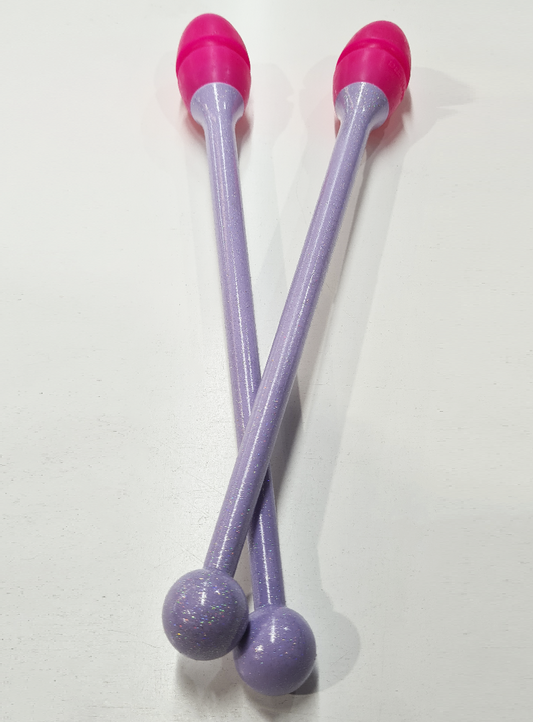 DVILLENA Bicolor Glitter Rhythmic Gymnastics  Clubs 36cm