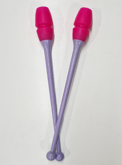 DVILLENA Bicolor Glitter Rhythmic Gymnastics  Clubs 36cm